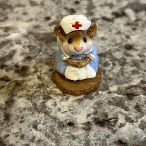 Wee Forest Folk "Mousey's Nurse" 1984 Retired M-95 Blue Dress Signed AP